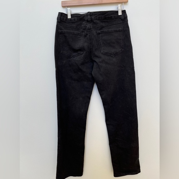 PURE By Alfred Sung Black Jeans Straight Leg Mid-Rise Classic 5 Pocket - Picture 7 of 14